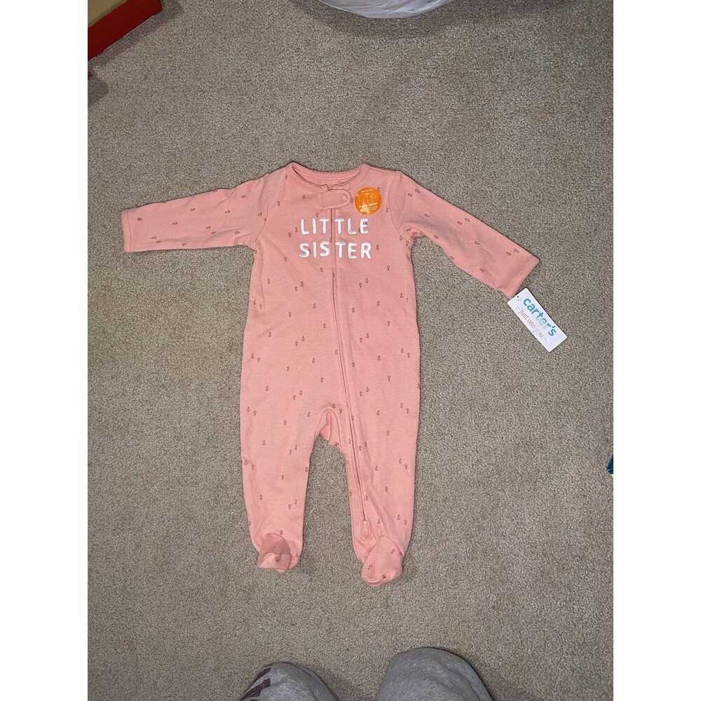 New Carter's Just One You 6M Little Sister Pink Floral Footed Sleeper Pajamas